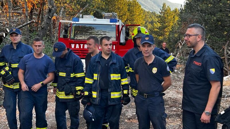 Sarajevski vatrogasci pomažu gasiti požar na području Blidinja