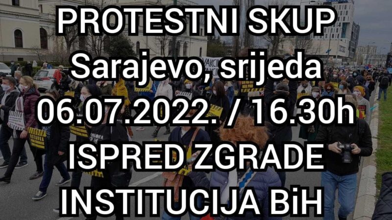 Za danas najavljeni protesti građana širom BiH