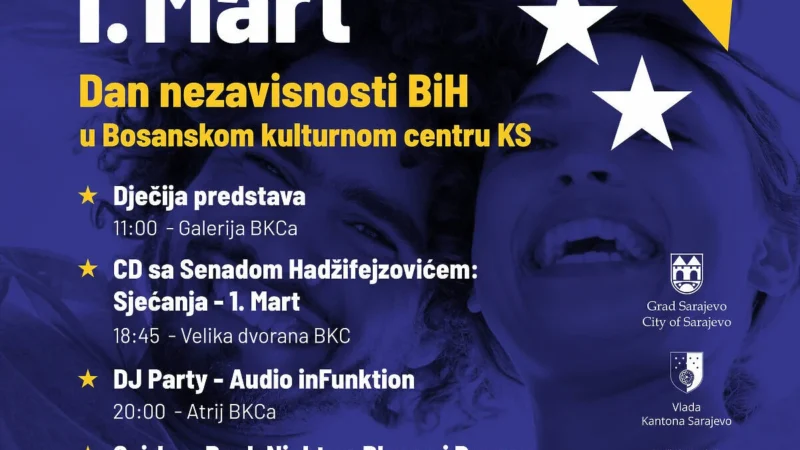 BKC za Dan nezavisnosti BiH pripremio bogat cjelodnevni program za sve generacije