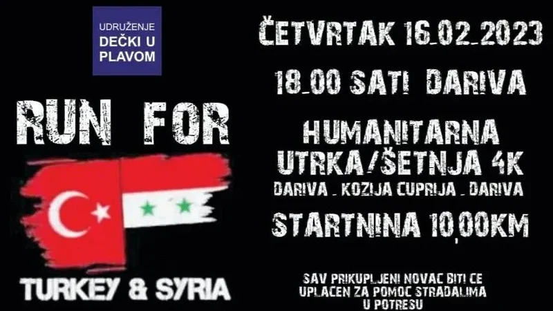 U Sarajevu će 16. februara biti organizovana humanitarna utrka za stradale u Turskoj i Siriji