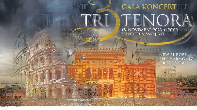 Gala koncert klasične muzike “Tri tenora” 18. novembra u Sarajevu