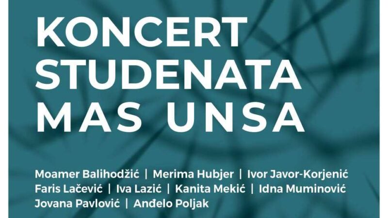 Koncert studenata Muzičke akademije UNSA 24. januara u Galeriji BKC-a