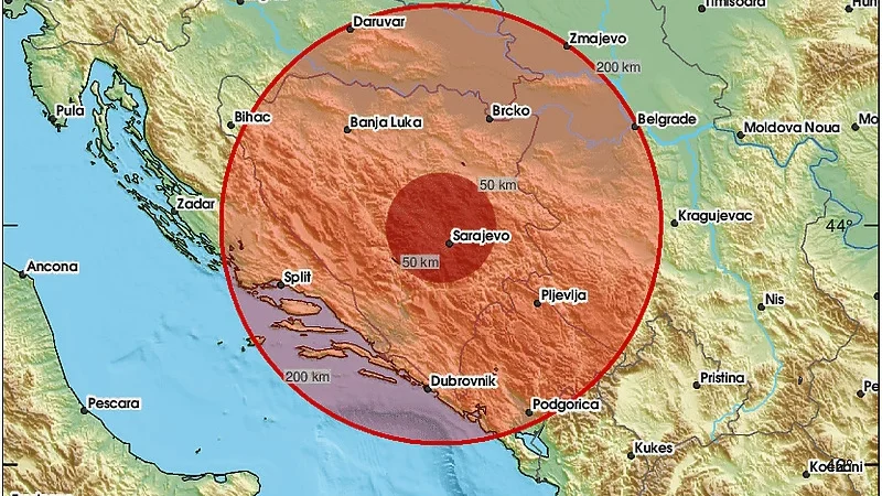 Snažan zemljotres uzdrmao šire područje Sarajeva