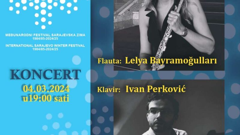 U ponedjeljak u BKC-u u Sarajevu koncert za klavir i flautu