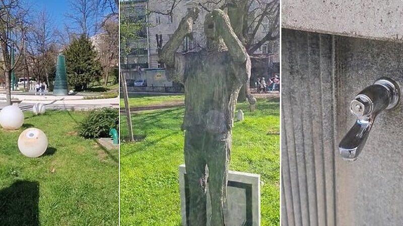 Vandalizam u Velikom parku: Uništena rasvjeta i česma kod Spomenika ubijenoj djeci Sarajeva