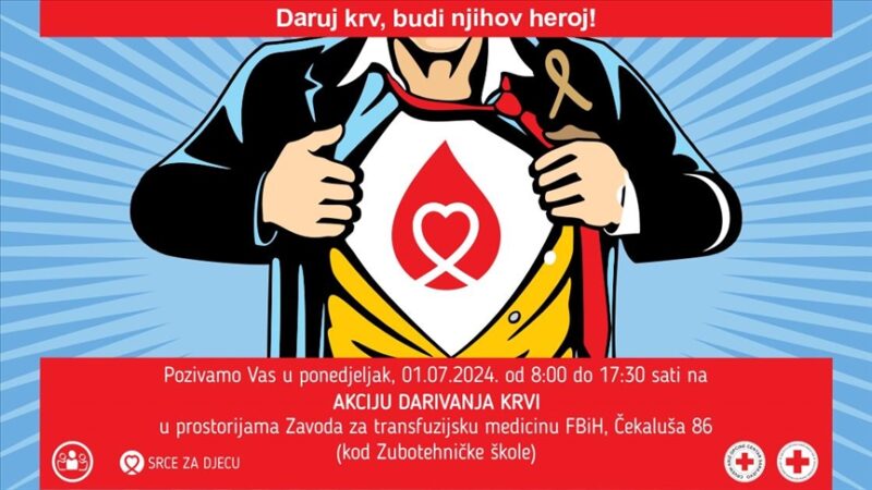 Iz Udruženja “Srce za djecu oboljelu od raka“ pozivaju na akciju darivanja krvi