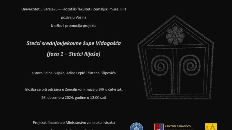 Izložba “Stećci srednjovjekovne župe Vidogošća” 26. decembra u Zemaljskom muzeju BiH
