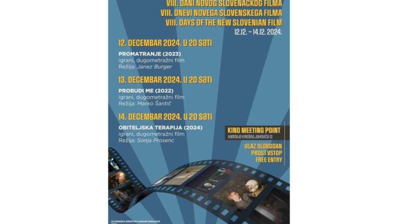 Dani novog slovenačkog filma od 12. do 14. decembra u kinu Meeting Point