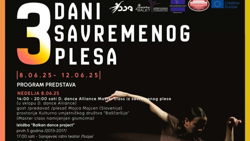 Dani savremenog plesa “Ujedinjeni kroz ples” od 8. do 12. juna u Sarajevu