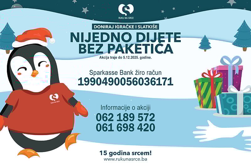 Udruženje “Ruku na srce”: Postanite i vi dio projekta “Nijedno dijete bez paketića”